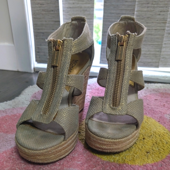 MICHAEL Michael Kors Damita Linen Wedge - US Women's 7 - Picture 2 of 9